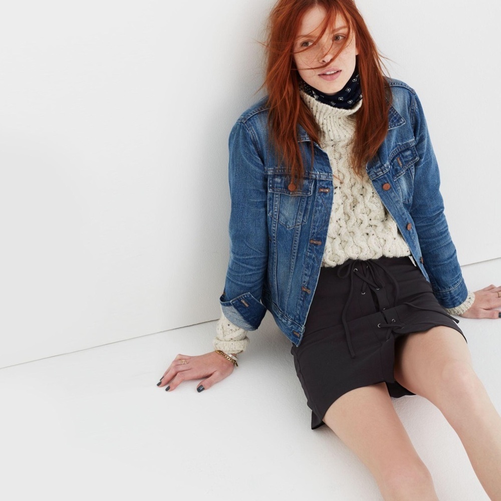• Madewell • Lace Up Mini Skirt Black 4